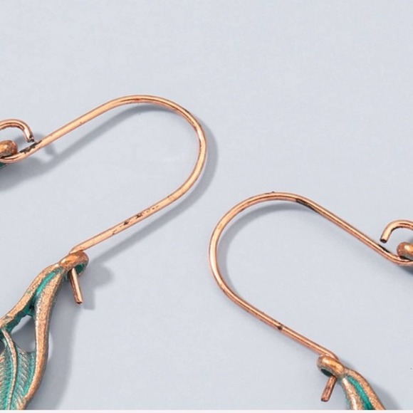 Boho Festival Turquoise Feather Earrings B0040 - Picture 9 of 13